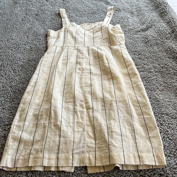 Forever 21 NWT Women’s Large Woven Cream Linen Cottagecore Button Up Dress. - Picture 8 of 8